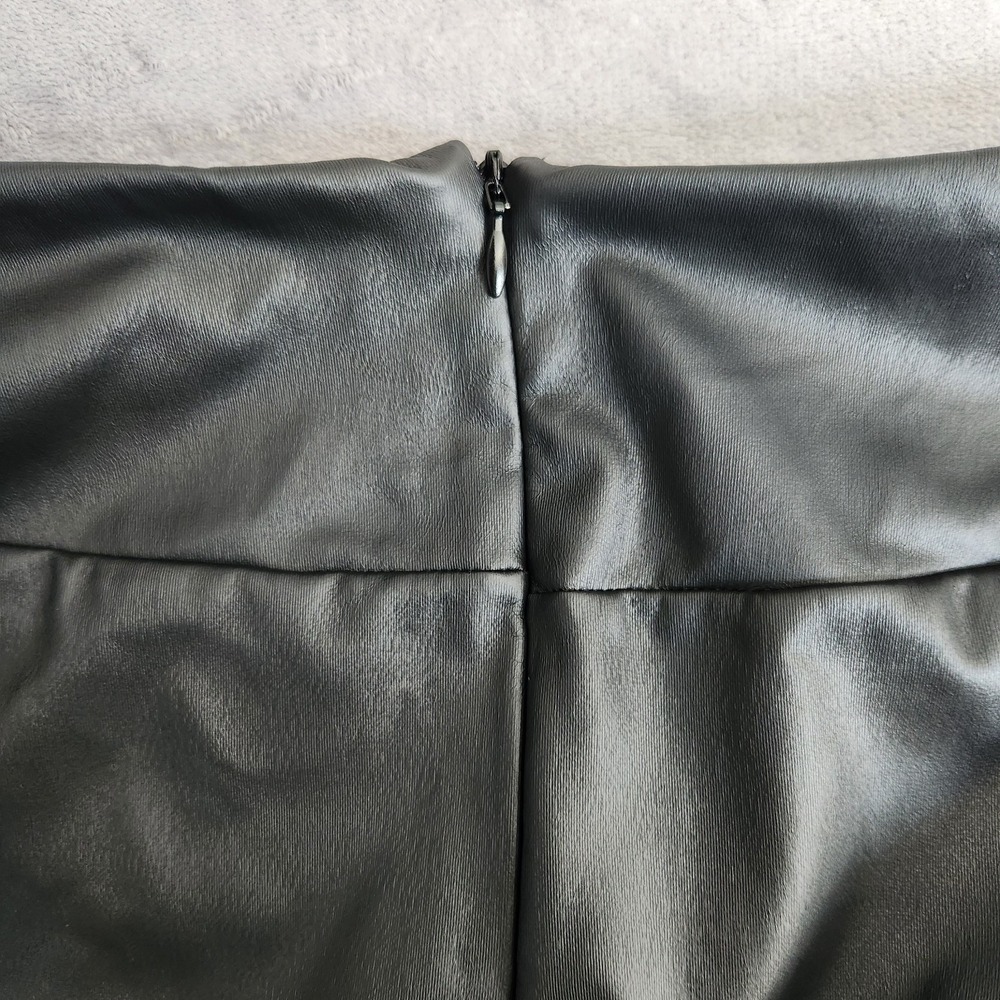 New Skims Vegan Faux Leather Skirt Swim Cover-Up Long Black Slit Onyx Lined NWT - Picture 5 of 12